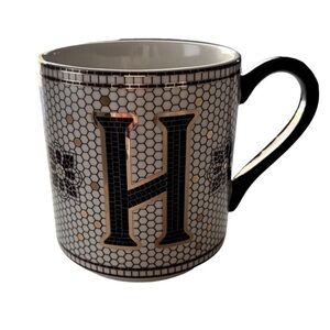 Anthropologie H Margot Mosaic Tile Print Art Deco Mug